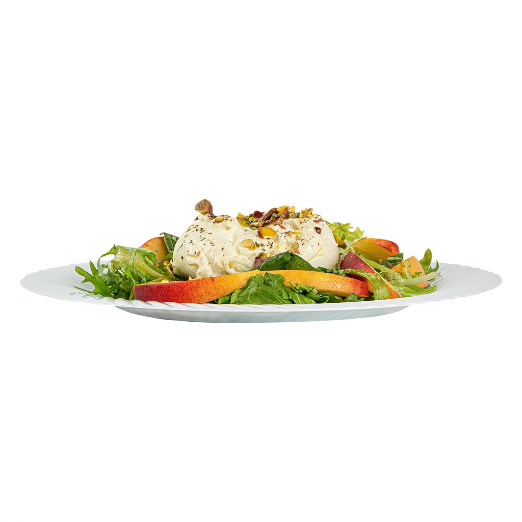 Moderna Round White Plastic Wave Plate - 9" x 9" x 1/2" - 40 count box