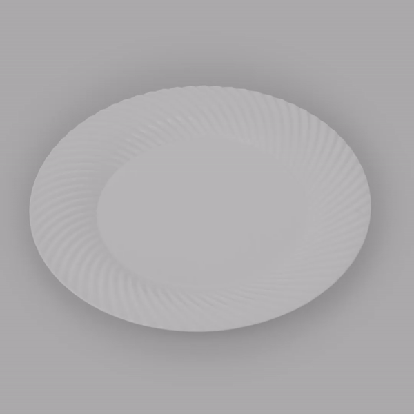 Moderna Round White Plastic Wave Plate - 9" x 9" x 1/2" - 40 count box
