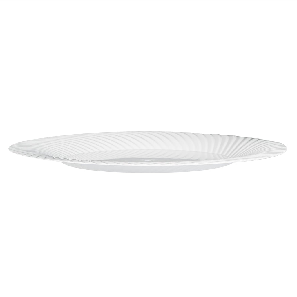 Moderna Round White Plastic Wave Plate - 9" x 9" x 1/2" - 40 count box