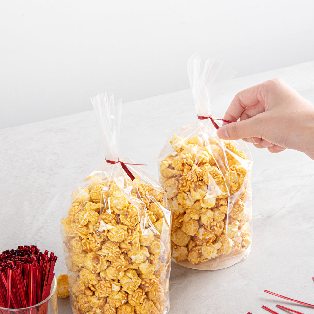 Bag Tek Red Metallic Twist Tie / Bag Tie - 4" - 500 count box