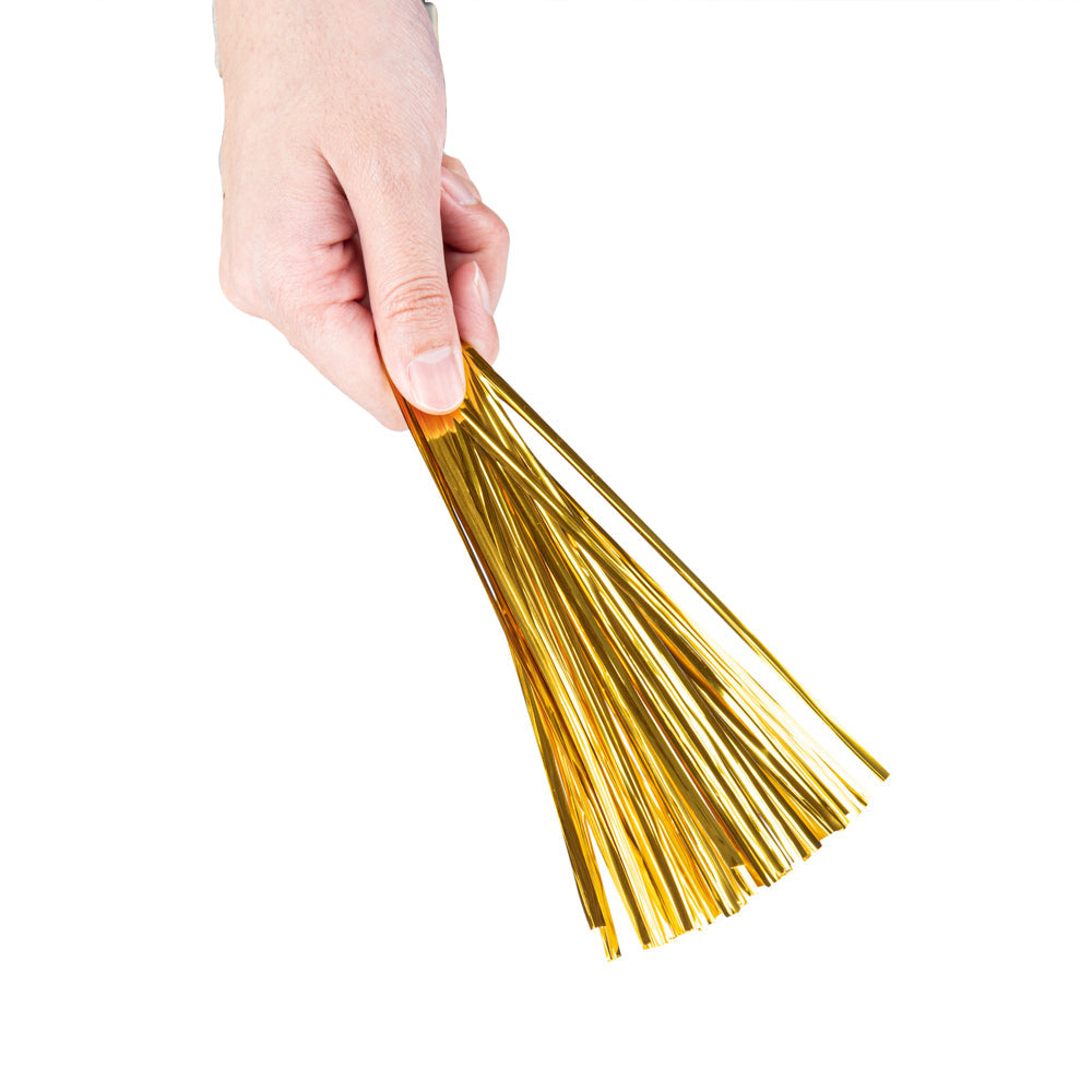Bag Tek Gold Metallic Twist Tie / Bag Tie - 6" - 500 count box