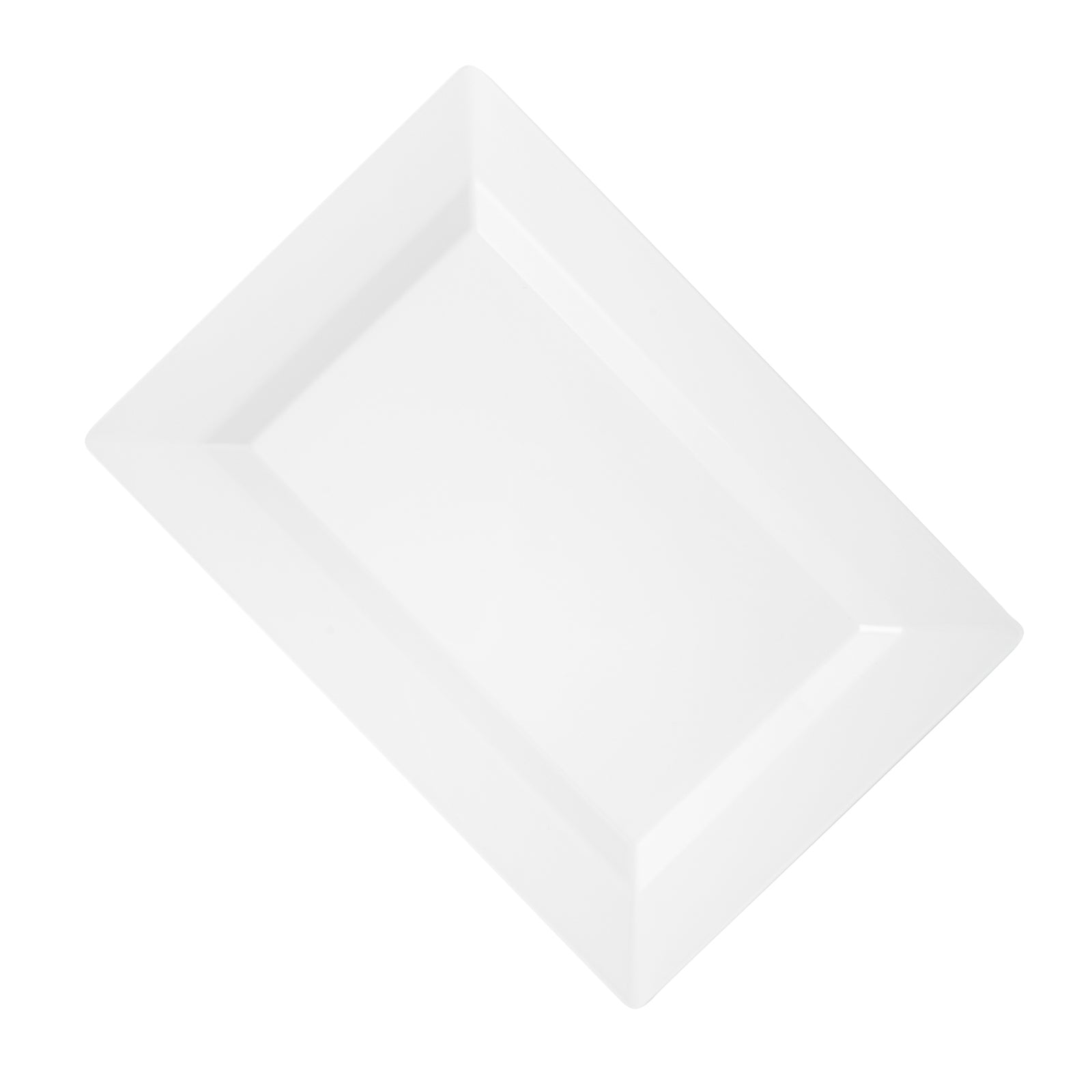 Moderna Rectangle White Plastic Plate - 7 1/2" x 5 1/4" x 1/2" - 10 count box