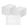 Moderna Rectangle White Plastic Plate - 9 1/2" x 6 1/4" x 1/2" - 10 count box