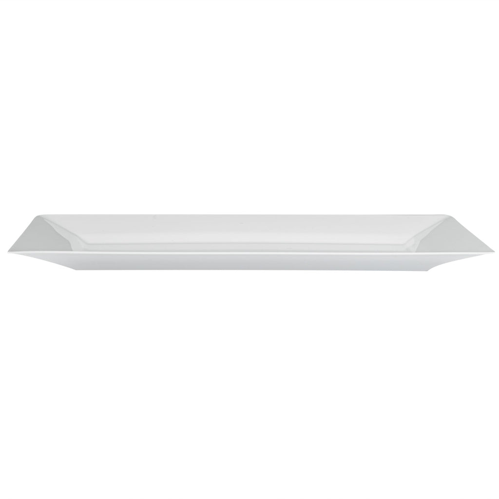 Moderna Rectangle White Plastic Plate - 9 1/2" x 6 1/4" x 1/2" - 10 count box