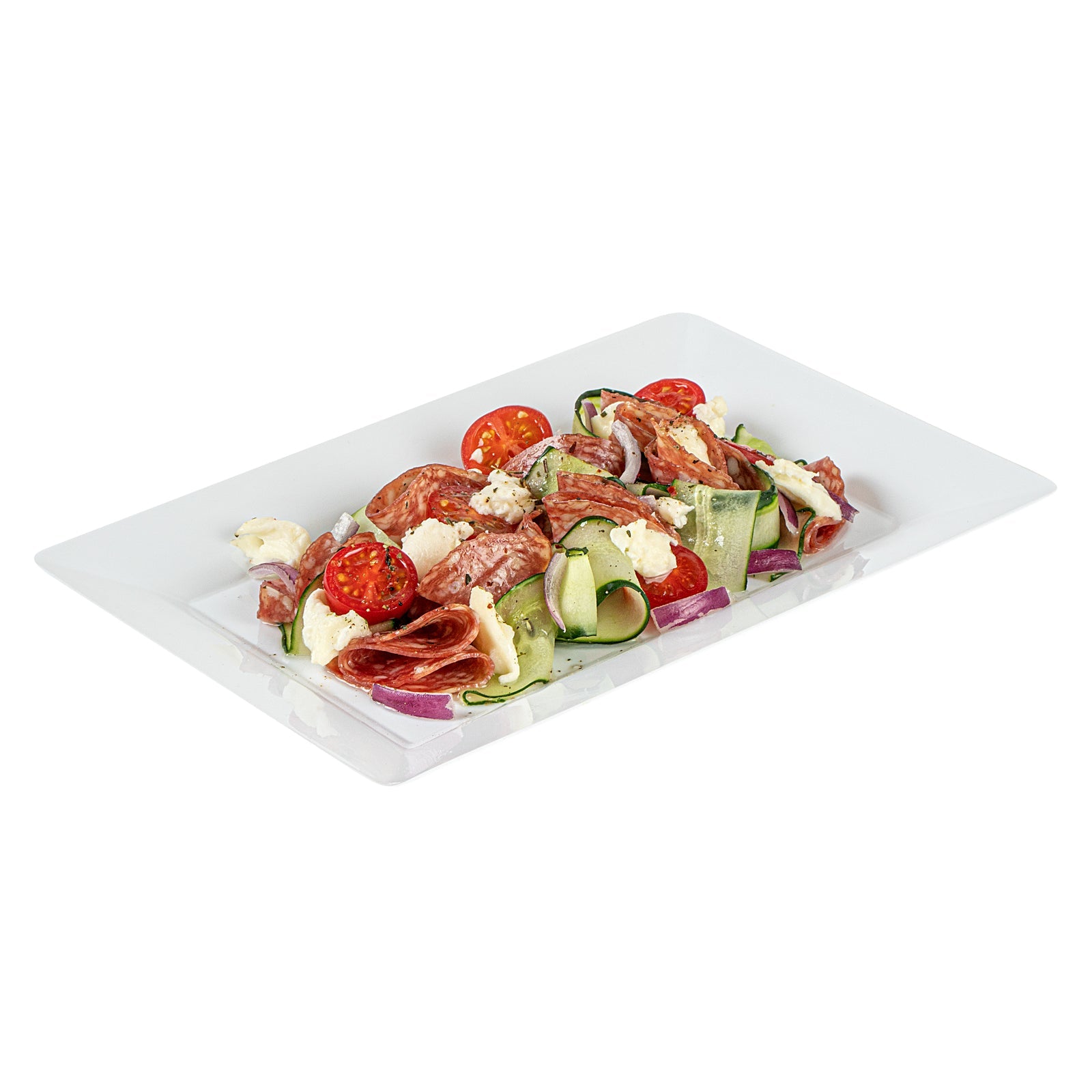 Moderna Rectangle White Plastic Plate - 9 1/2" x 6 1/4" x 1/2" - 100 count box