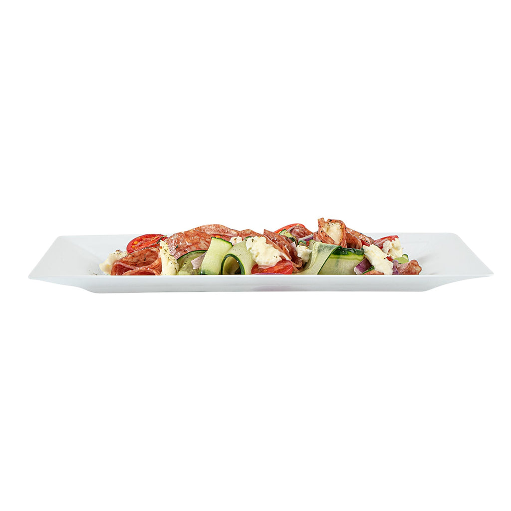 Moderna Rectangle White Plastic Plate - 9 1/2" x 6 1/4" x 1/2" - 100 count box