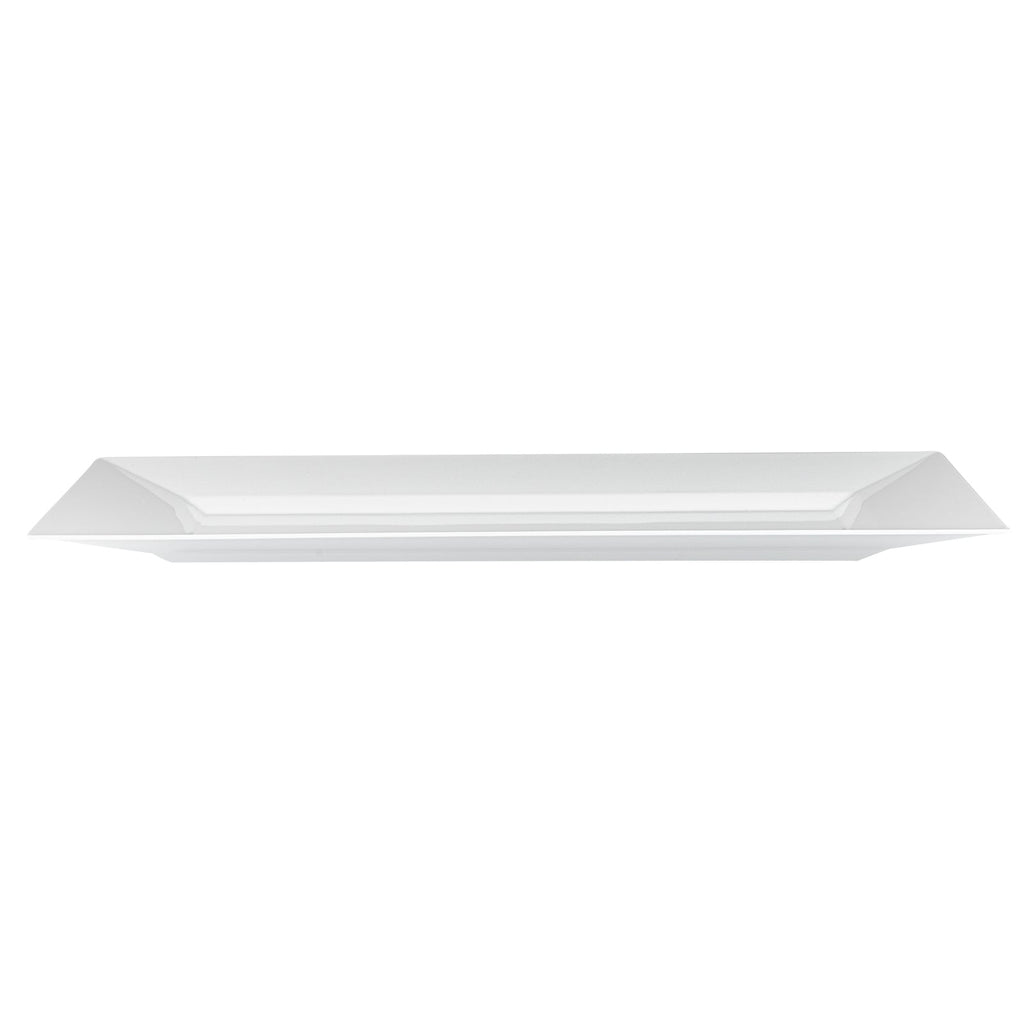Moderna Rectangle White Plastic Plate - 11 1/2" x 7 1/4" x 3/4" - 10 count box