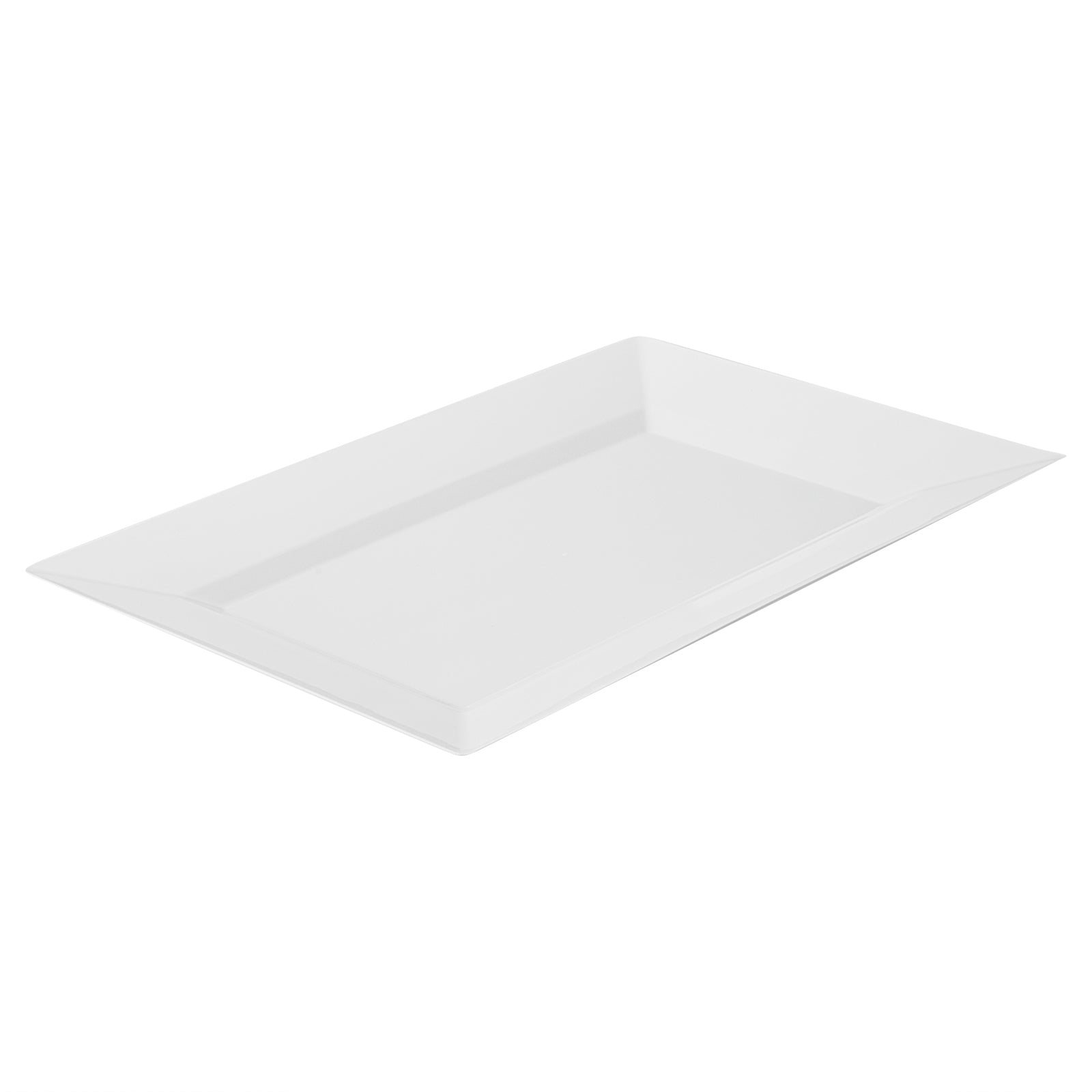 Moderna Rectangle White Plastic Plate - 12 3/4" x 8 1/4" x 3/4" - 10 count box