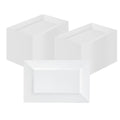 Moderna Rectangle White Plastic Plate - 12 3/4" x 8 1/4" x 3/4" - 10 count box
