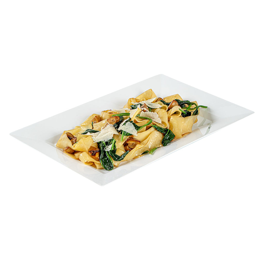 Moderna Rectangle White Plastic Plate - 12 3/4" x 8 1/4" x 3/4" - 10 count box