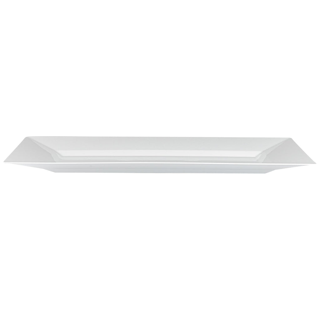 Moderna Rectangle White Plastic Plate - 12 3/4" x 8 1/4" x 3/4" - 100 count box