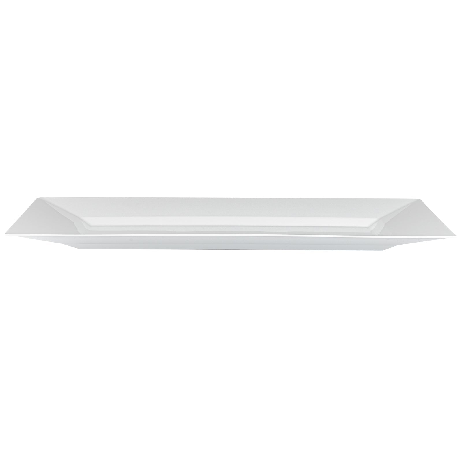 Moderna Rectangle White Plastic Plate - 12 3/4" x 8 1/4" x 3/4" - 100 count box