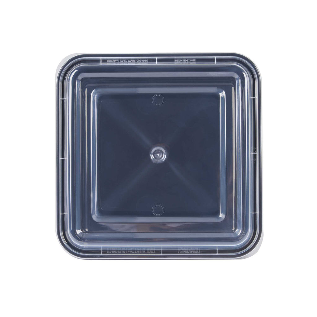 Thermo Tek 32 oz Square Black Plastic Take Out Container - with Lid - 7" x 7" x 2 1/2" - 50 count box