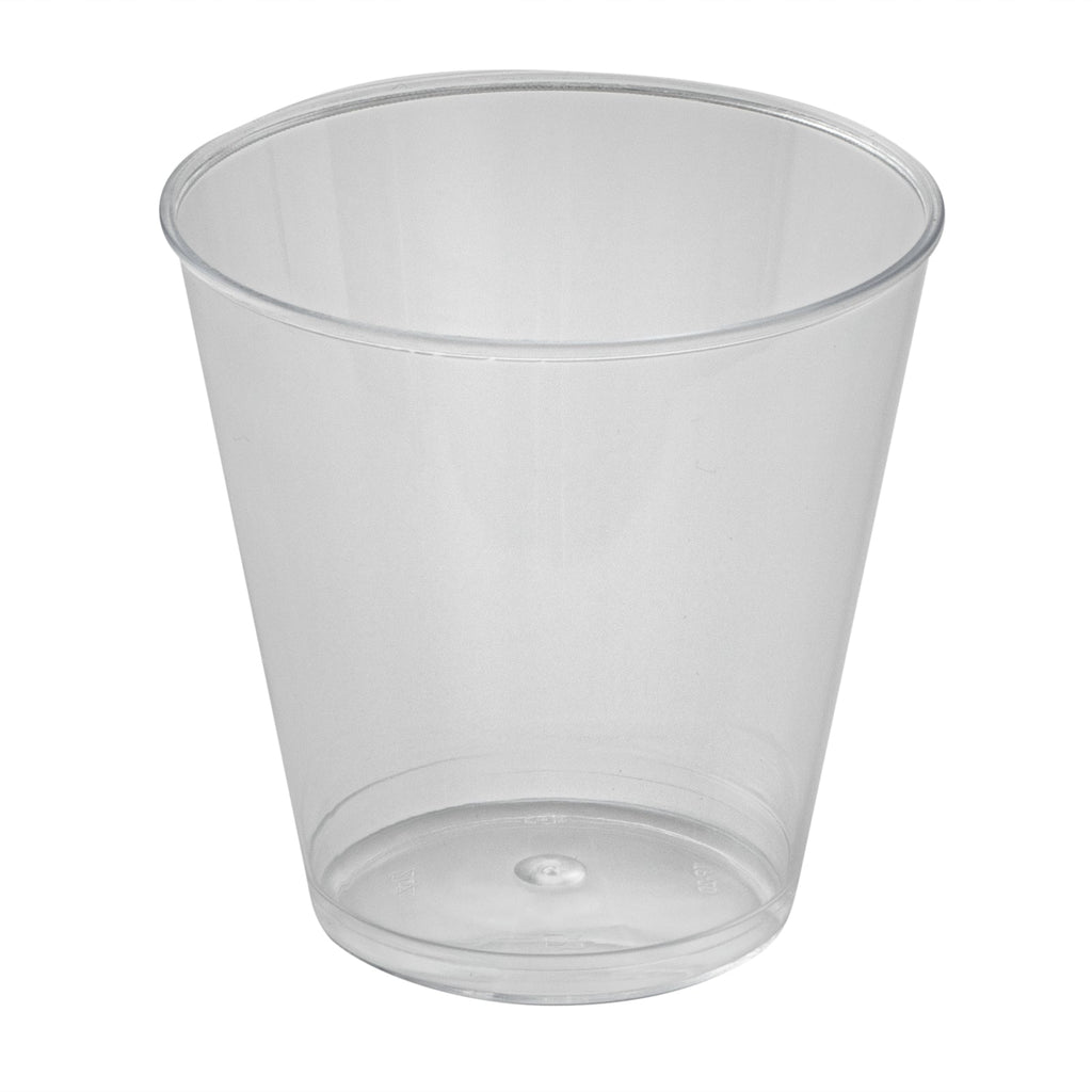 Chef 101 2 oz Clear Plastic Shot Glass - 2" x 2" x 2" - 50 count box