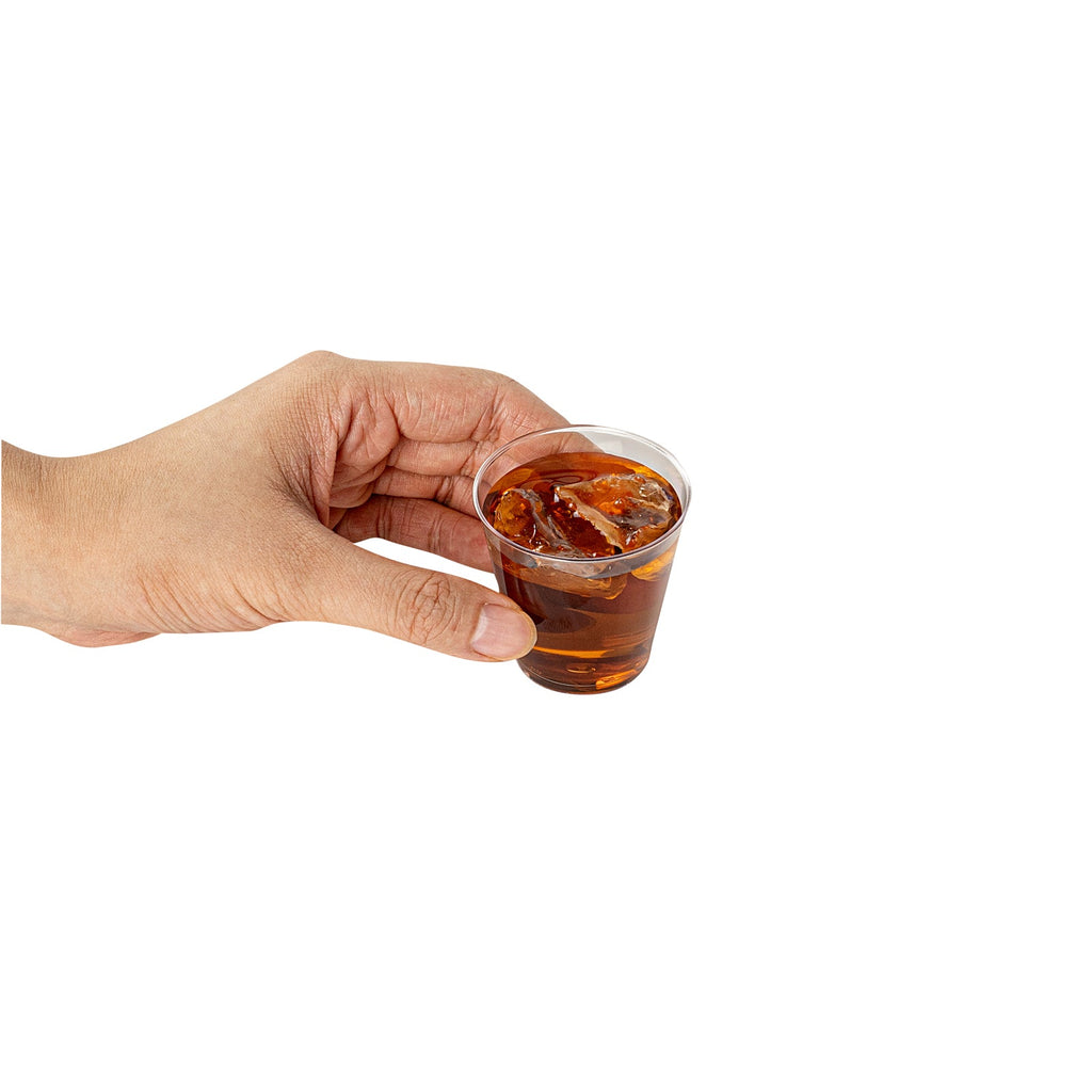 Chef 101 2 oz Clear Plastic Shot Glass - 2" x 2" x 2" - 50 count box