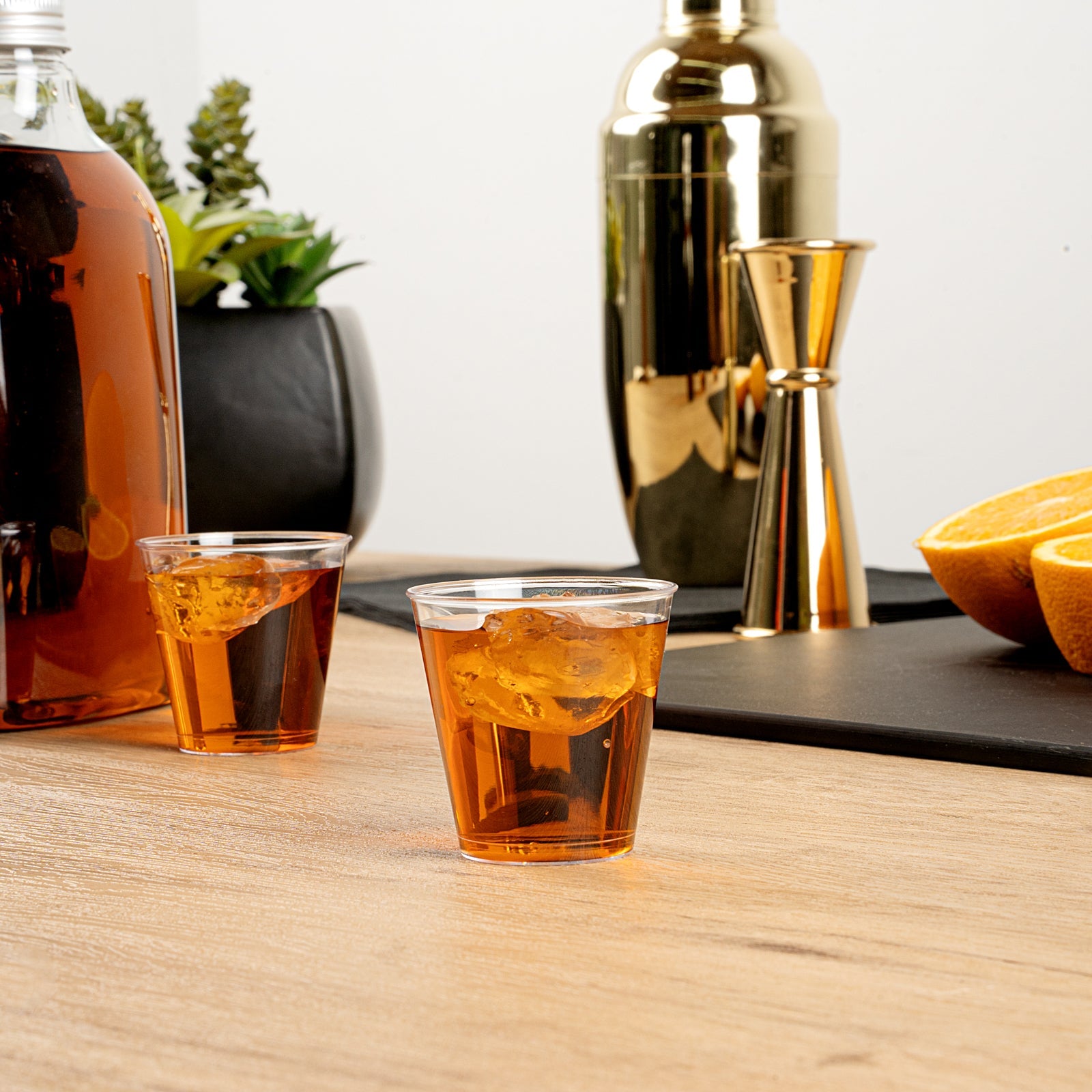 Chef 101 2 oz Clear Plastic Shot Glass - 2" x 2" x 2" - 500 count box