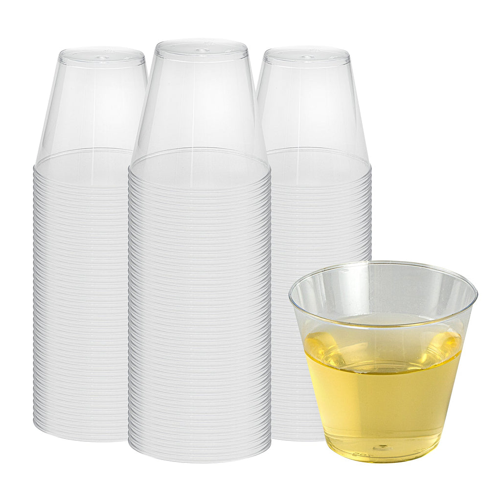 Chef 101 5 oz Clear Plastic Tumbler - 2 3/4" x 2 3/4" x 2 1/4" - 20 count box