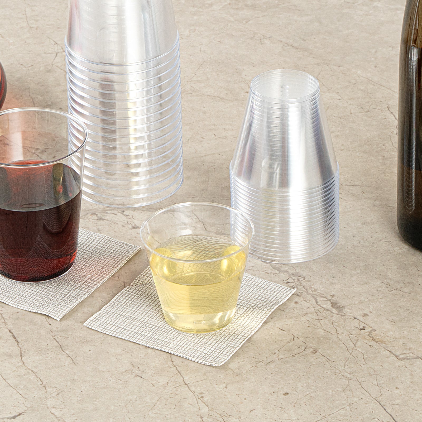 Chef 101 5 oz Clear Plastic Tumbler - 2 3/4" x 2 3/4" x 2 1/4" - 20 count box