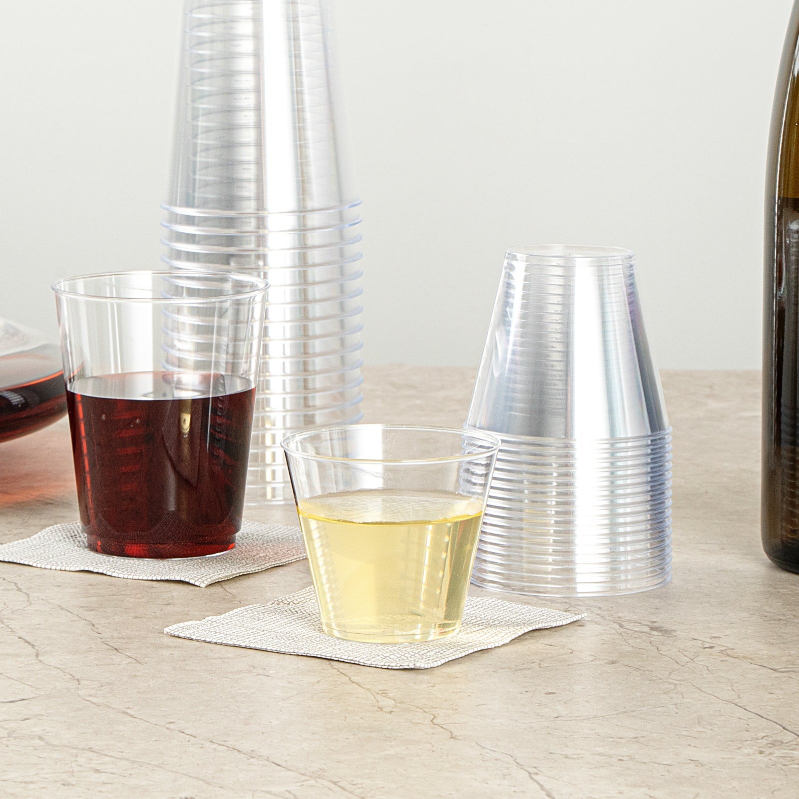 Chef 101 5 oz Clear Plastic Tumbler - 2 3/4" x 2 3/4" x 2 1/4" - 20 count box