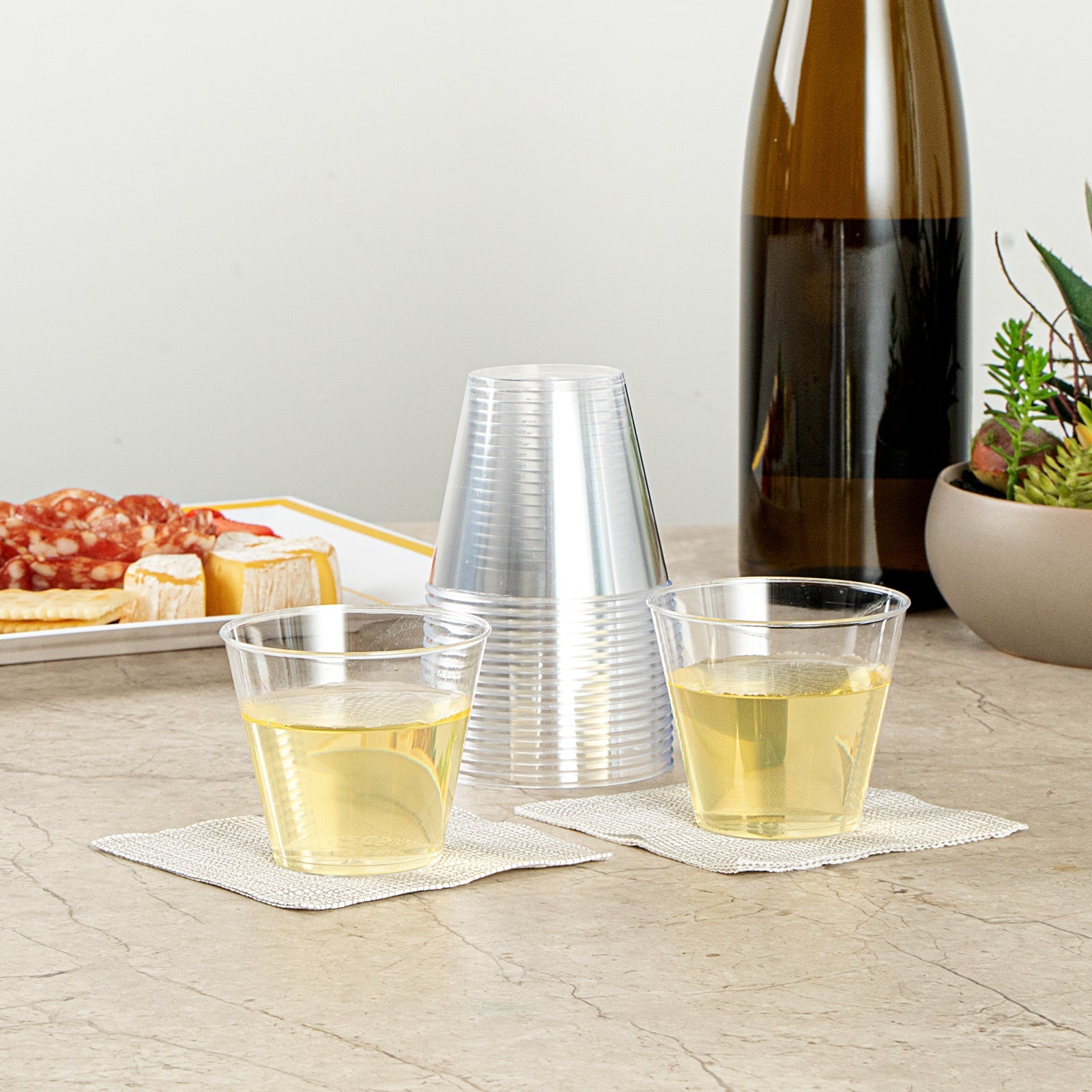 Chef 101 5 oz Clear Plastic Tumbler - 2 3/4" x 2 3/4" x 2 1/4" - 500 count box