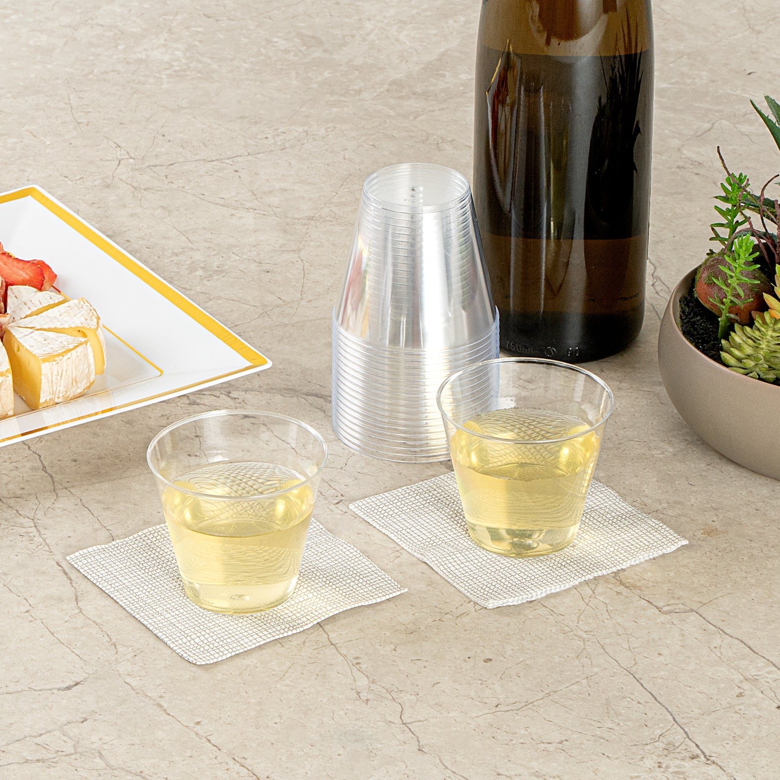 Chef 101 5 oz Clear Plastic Tumbler - 2 3/4" x 2 3/4" x 2 1/4" - 500 count box