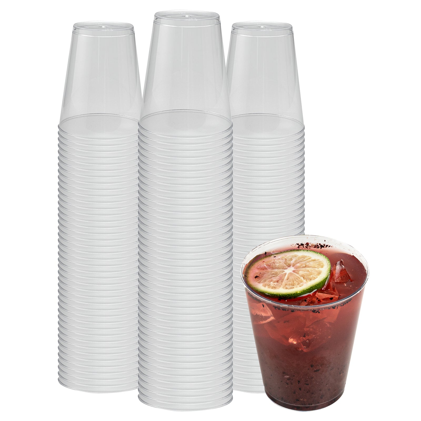Chef 101 7 oz Clear Plastic Tumbler - 2 3/4" x 2 3/4" x 3 1/4" - 20 count box