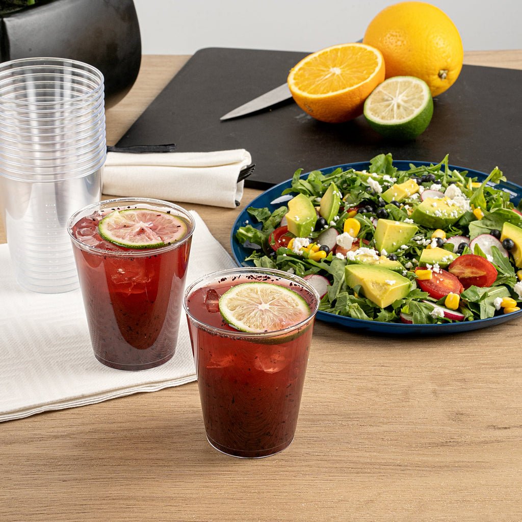 Chef 101 7 oz Clear Plastic Tumbler - 2 3/4" x 2 3/4" x 3 1/4" - 20 count box