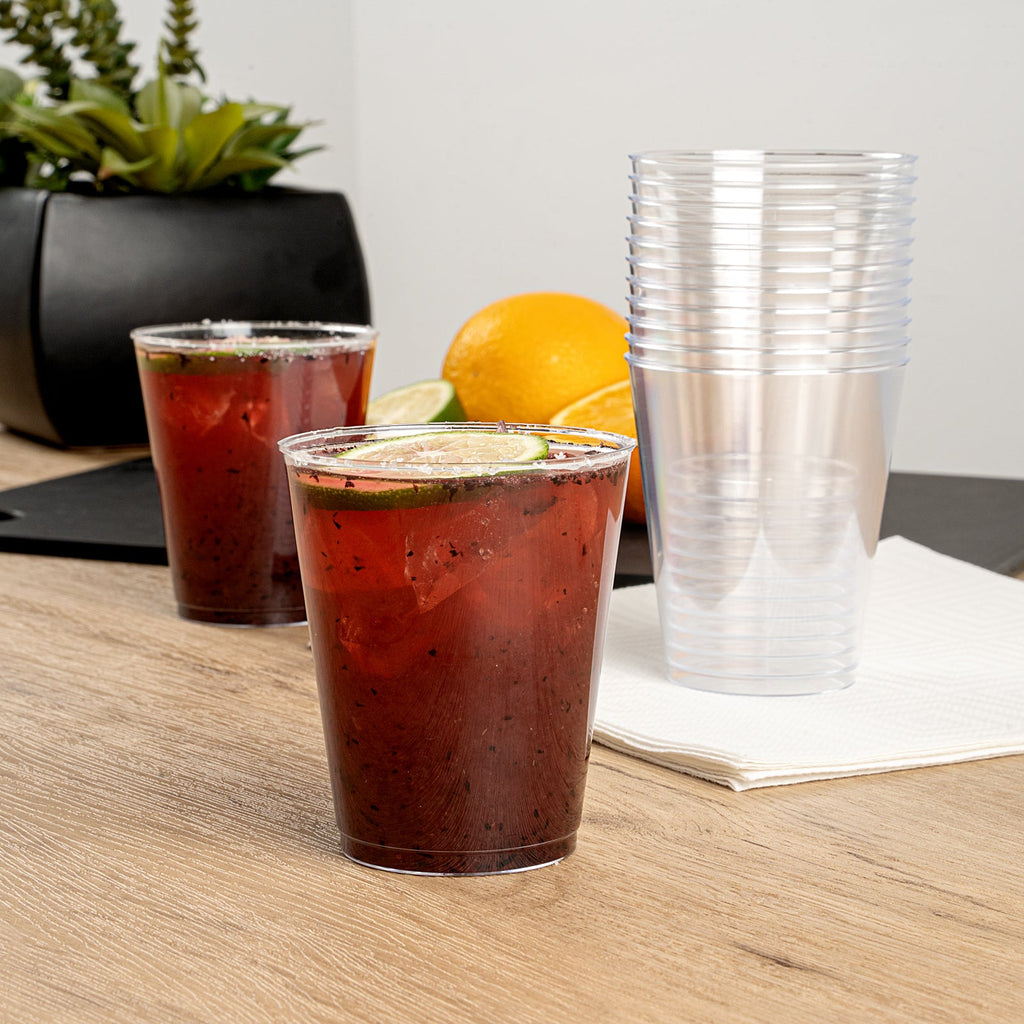 Chef 101 7 oz Clear Plastic Tumbler - 2 3/4" x 2 3/4" x 3 1/4" - 20 count box