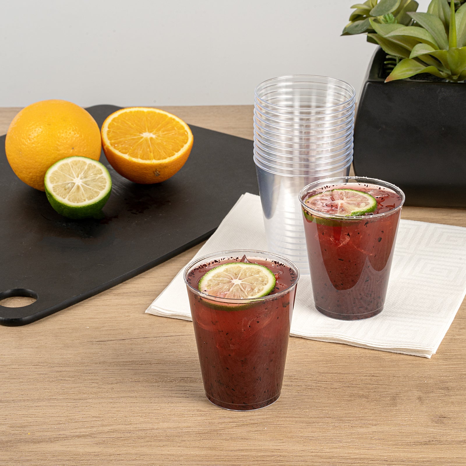 Chef 101 7 oz Clear Plastic Tumbler - 2 3/4" x 2 3/4" x 3 1/4" - 500 count box