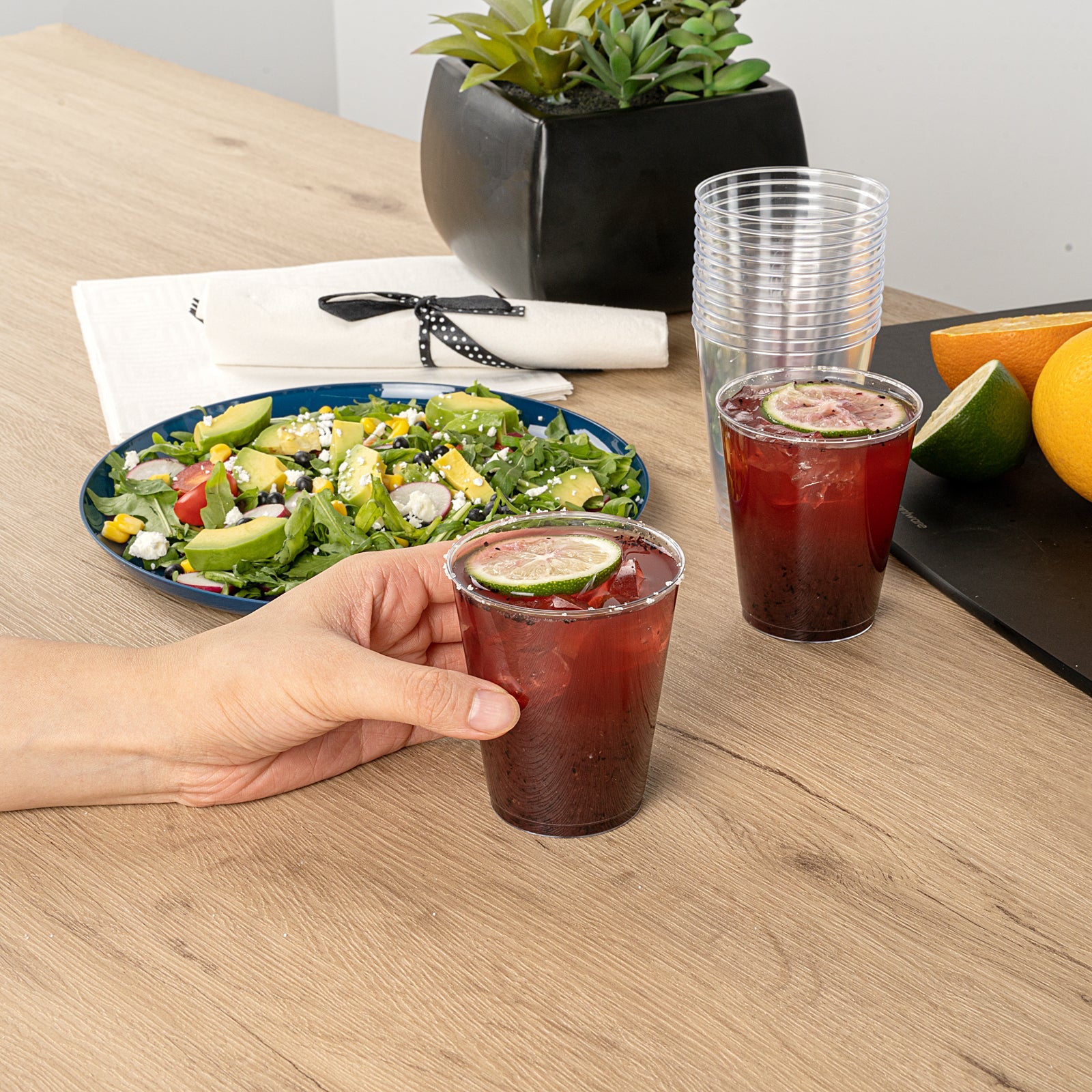 Chef 101 7 oz Clear Plastic Tumbler - 2 3/4" x 2 3/4" x 3 1/4" - 500 count box