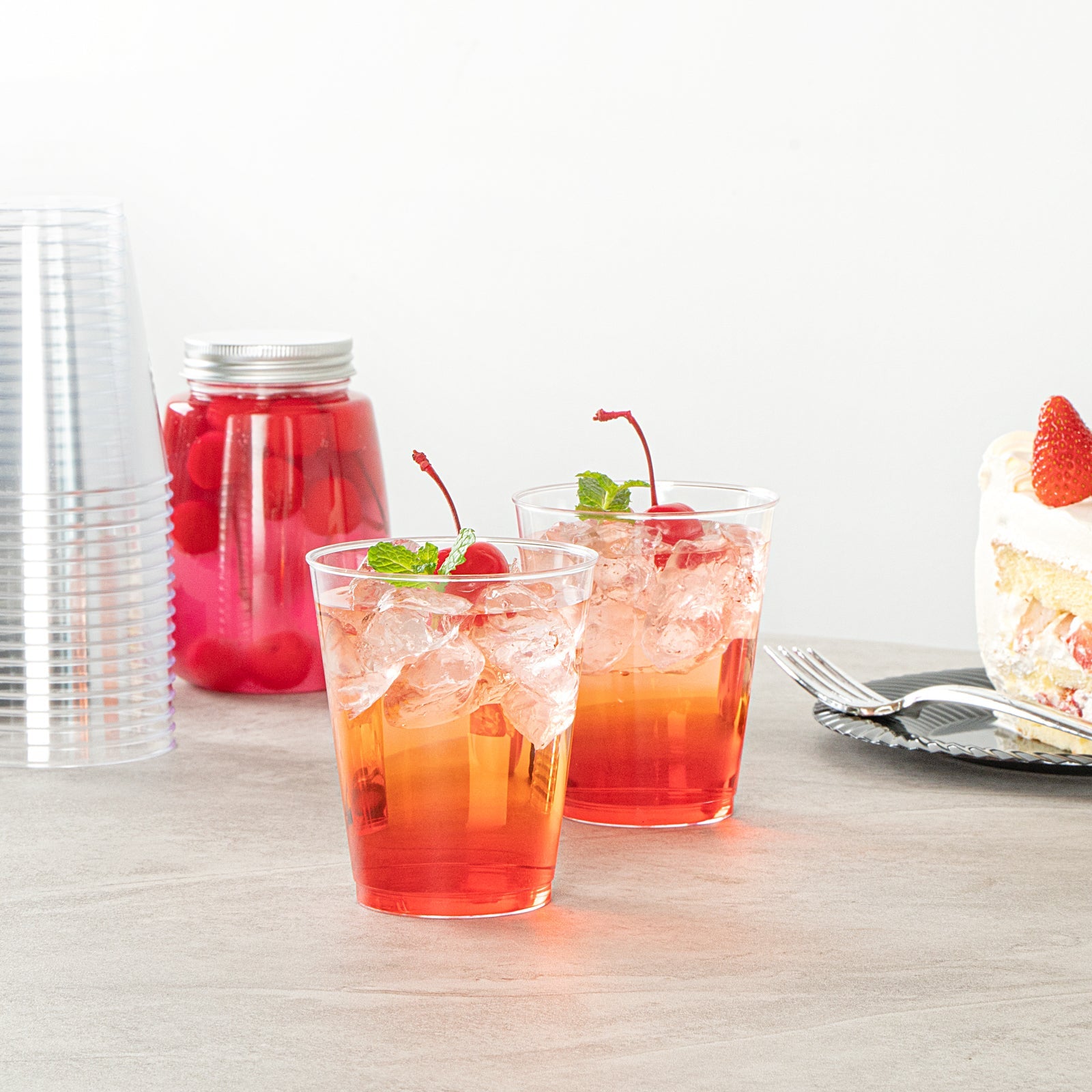 Chef 101 8 oz Clear Plastic Tumbler - 3" x 3" x 3 1/4" - 500 count box
