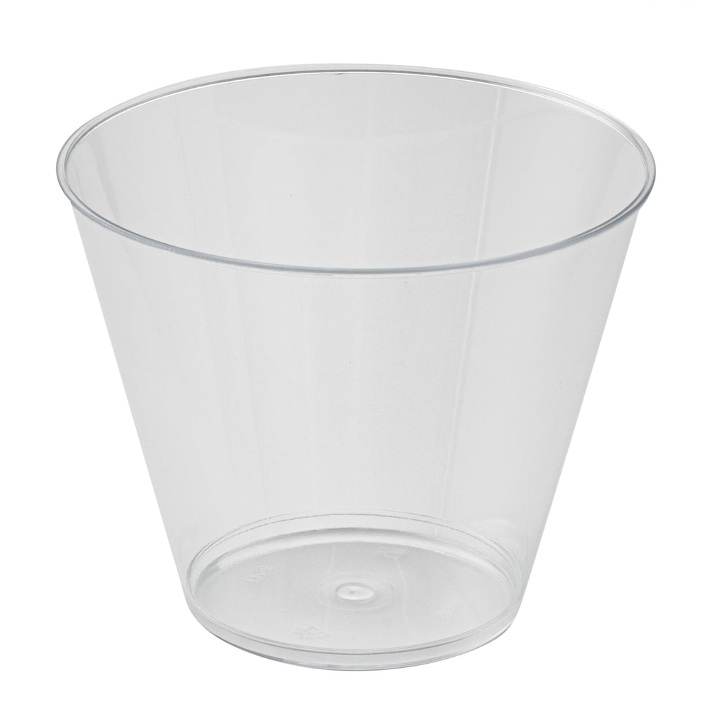 Chef 101 9 oz Clear Plastic Tumbler - 3 1/2" x 3 1/2" x 2 3/4" - 20 count box