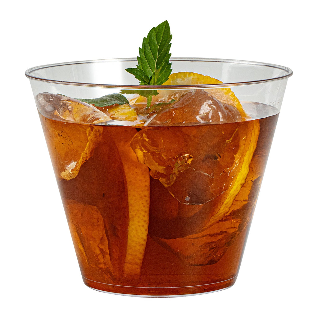 Chef 101 9 oz Clear Plastic Tumbler - 3 1/2" x 3 1/2" x 2 3/4" - 20 count box