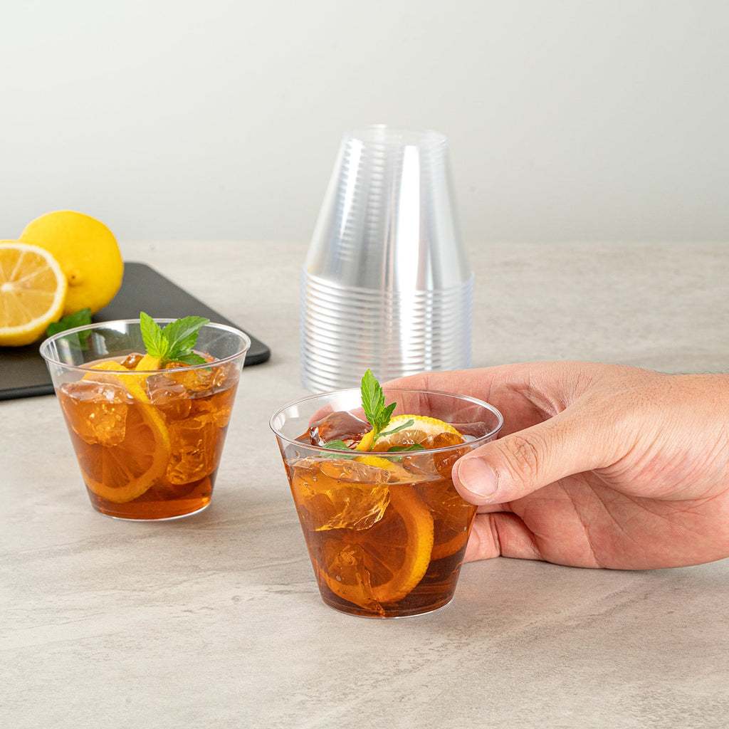 Chef 101 9 oz Clear Plastic Tumbler - 3 1/2" x 3 1/2" x 2 3/4" - 500 count box