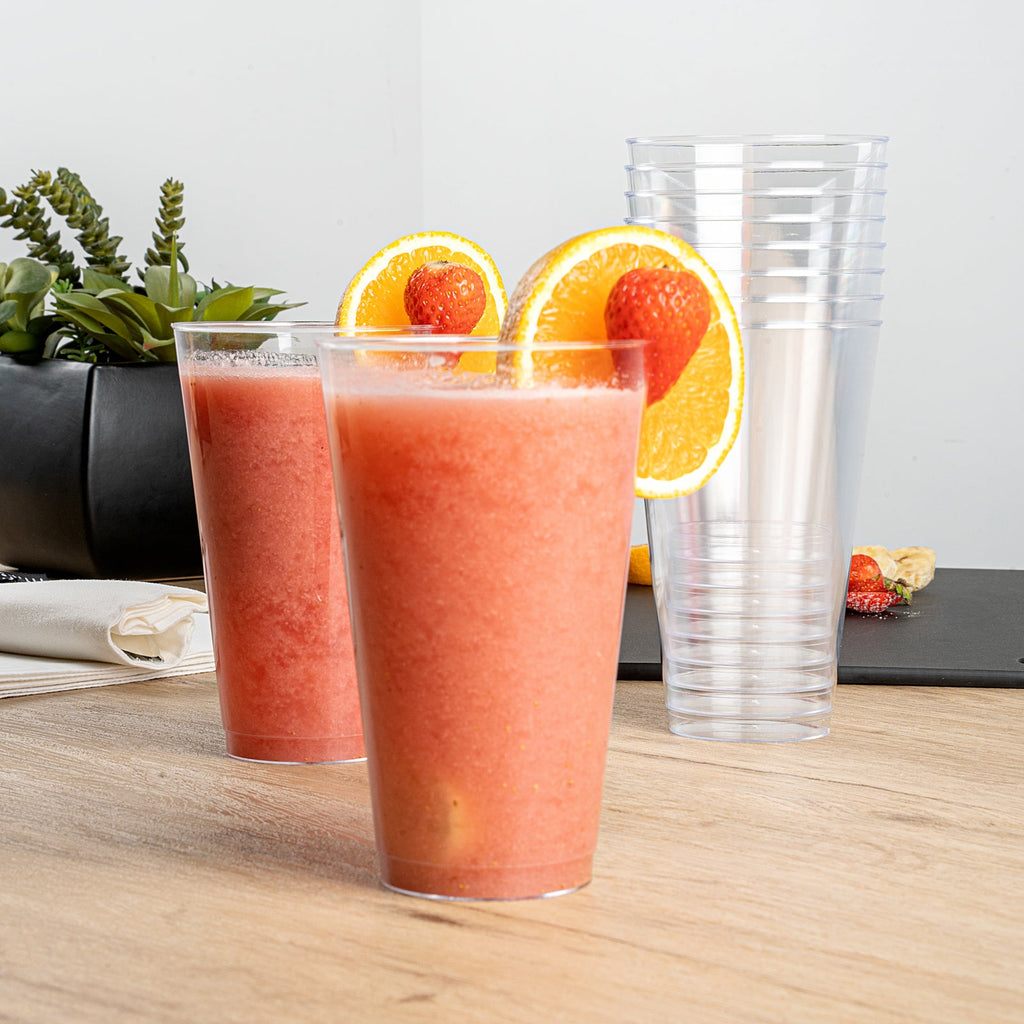 Chef 101 16 oz Clear Plastic Tumbler - 3 1/4" x 3 1/4" x 5 1/4" - 500 count box