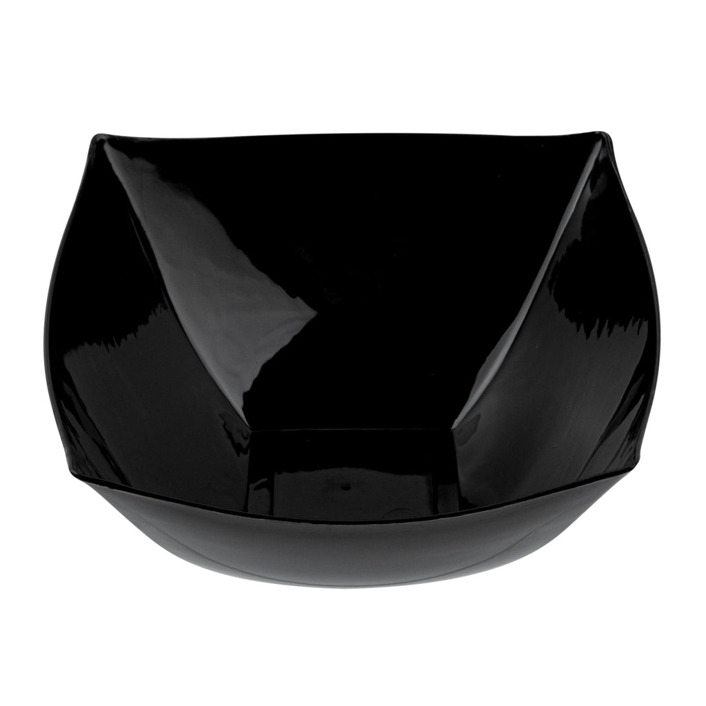 Moderna 8 oz Square Black Plastic Bowl - 4 1/2" x 4 1/2" x 2" - 10 count box