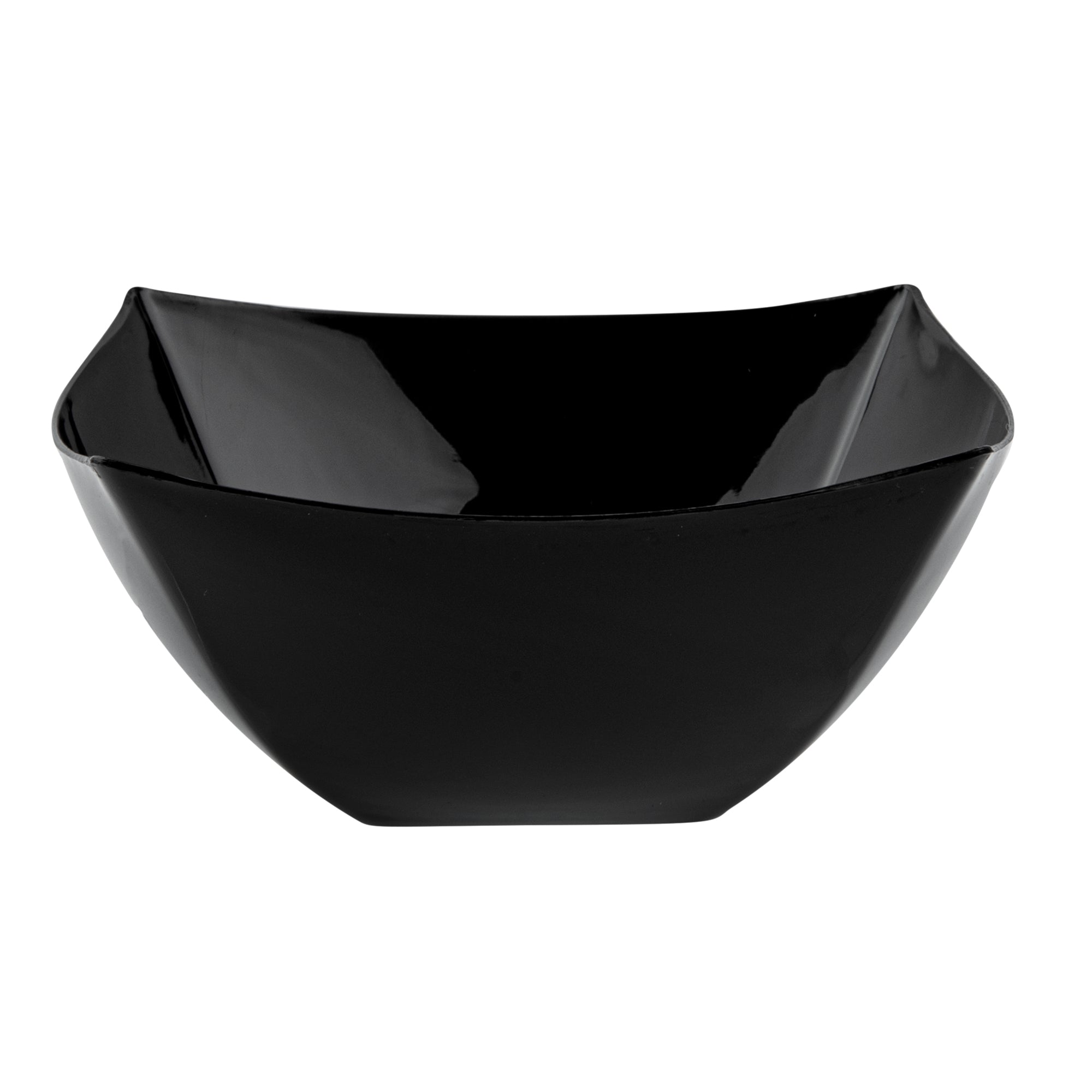 Moderna 8 oz Square Black Plastic Bowl - 4 1/2" x 4 1/2" x 2" - 10 count box