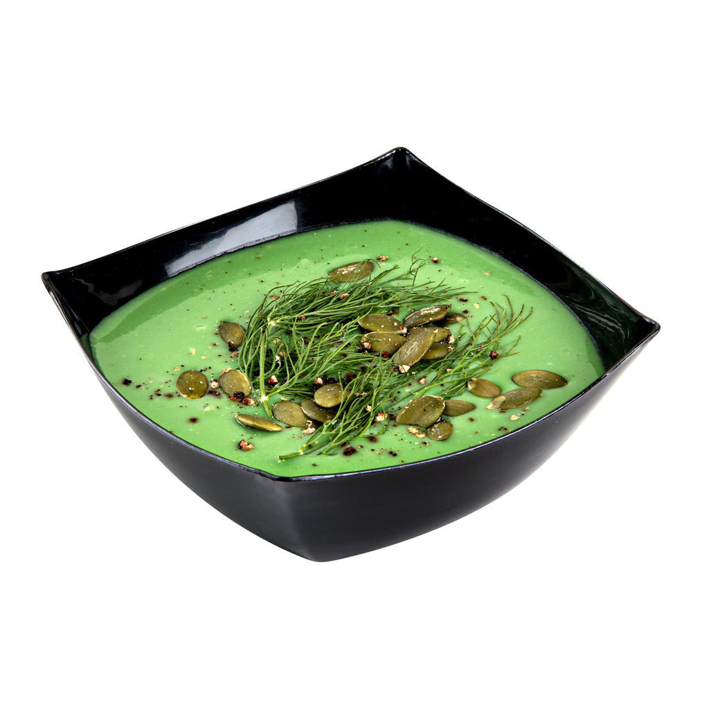 Moderna 8 oz Square Black Plastic Bowl - 4 1/2" x 4 1/2" x 2" - 100 count box