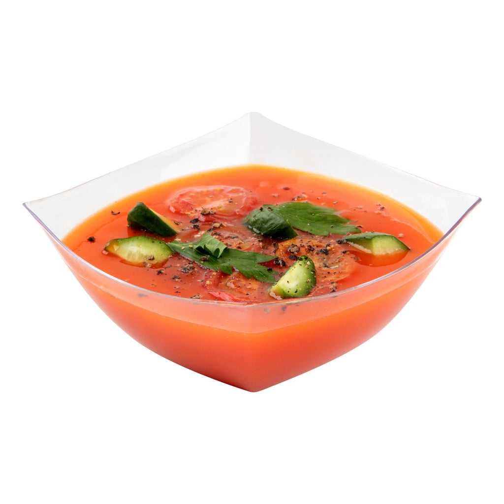 Moderna 8 oz Square Clear Plastic Bowl - 4 1/2" x 4 1/2" x 2" - 10 count box