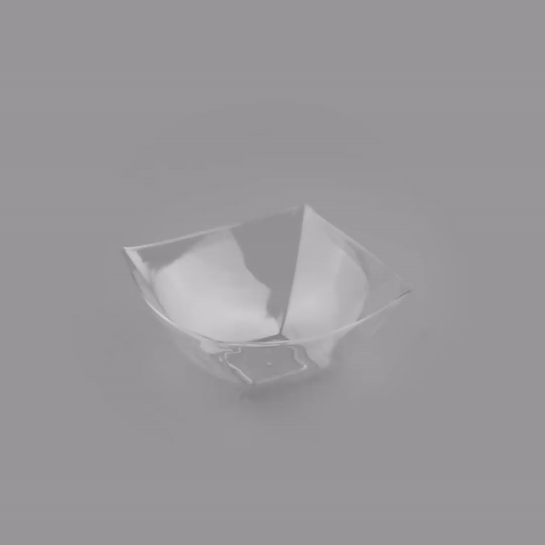 Moderna 8 oz Square Clear Plastic Bowl - 4 1/2" x 4 1/2" x 2" - 100 count box