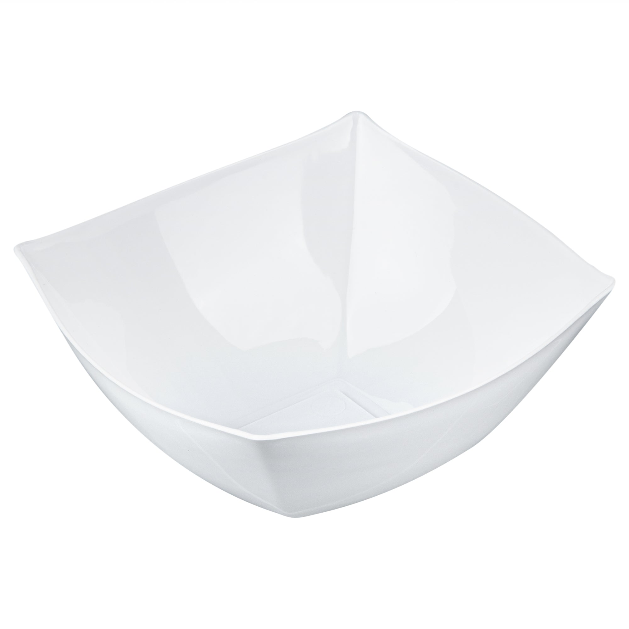 Moderna 8 oz Square White Plastic Bowl - 4 1/2" x 4 1/2" x 2" - 10 count box