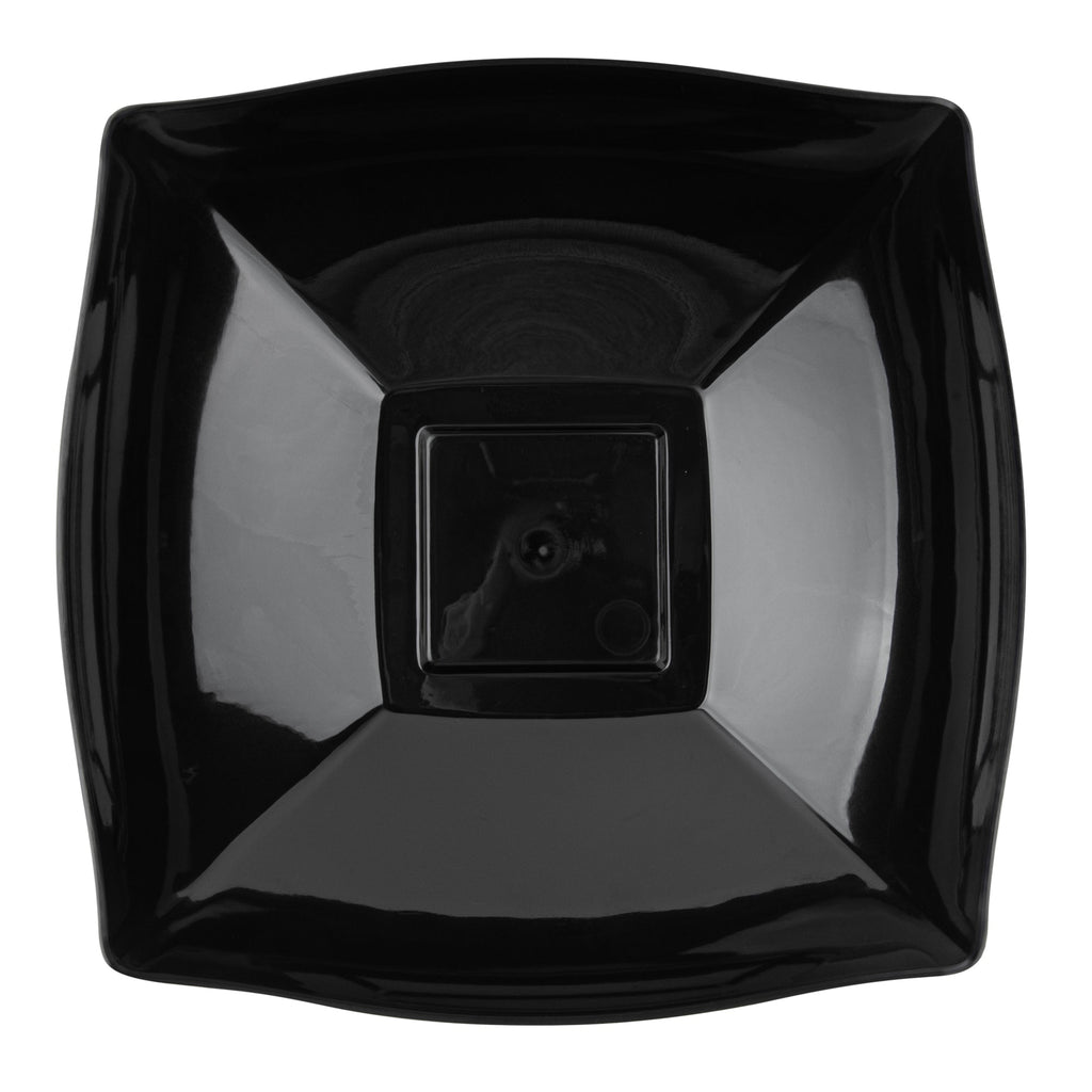 Moderna 32 oz Square Black Plastic Bowl - 7 3/4" x 7 3/4" x 2 1/4" - 100 count box