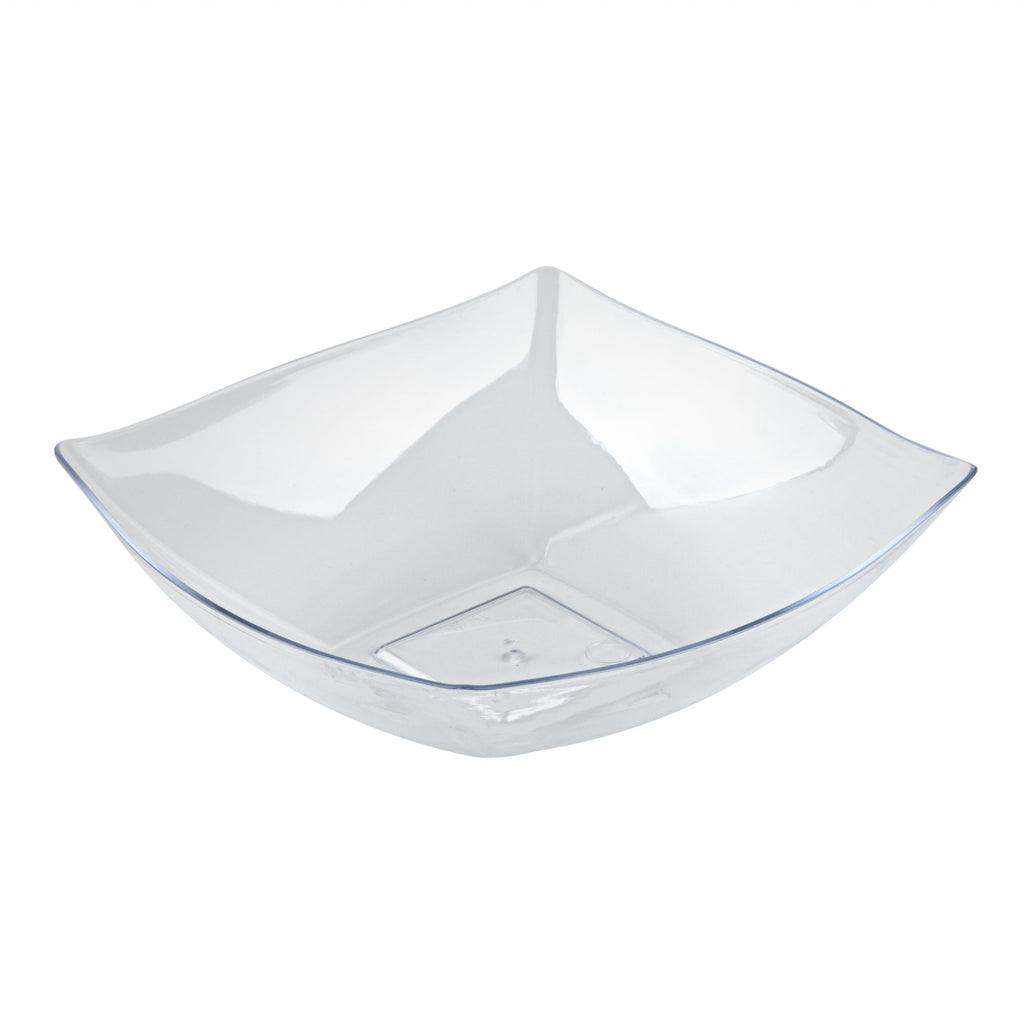 Moderna 32 oz Square Clear Plastic Bowl - 7 3/4" x 7 3/4" x 2 1/4" - 10 count box