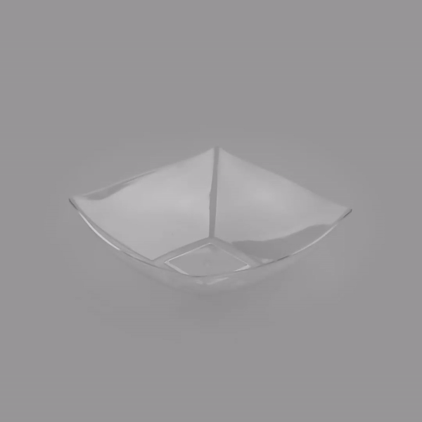 Moderna 32 oz Square Clear Plastic Bowl - 7 3/4" x 7 3/4" x 2 1/4" - 10 count box