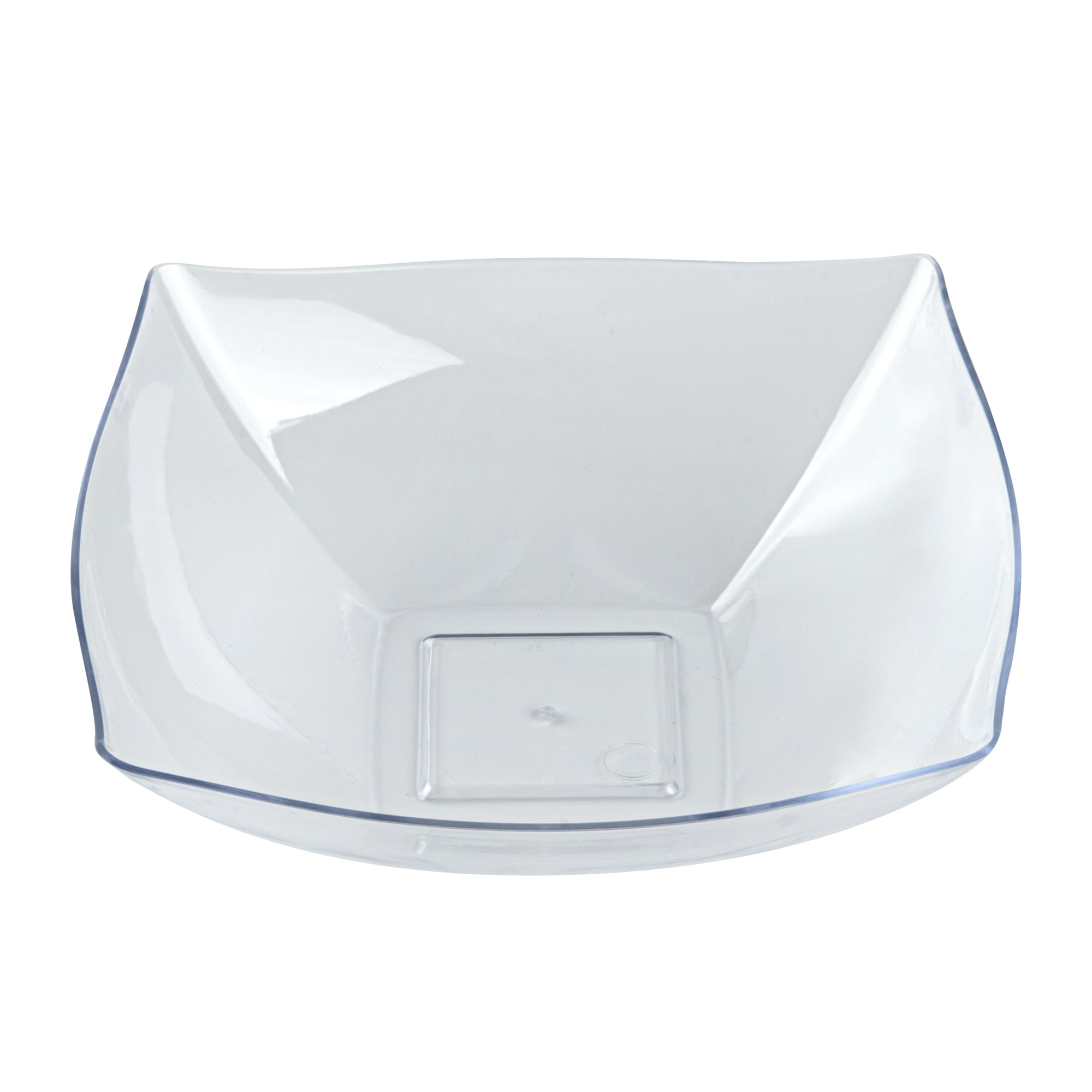 Moderna 32 oz Square Clear Plastic Bowl - 7 3/4" x 7 3/4" x 2 1/4" - 100 count box