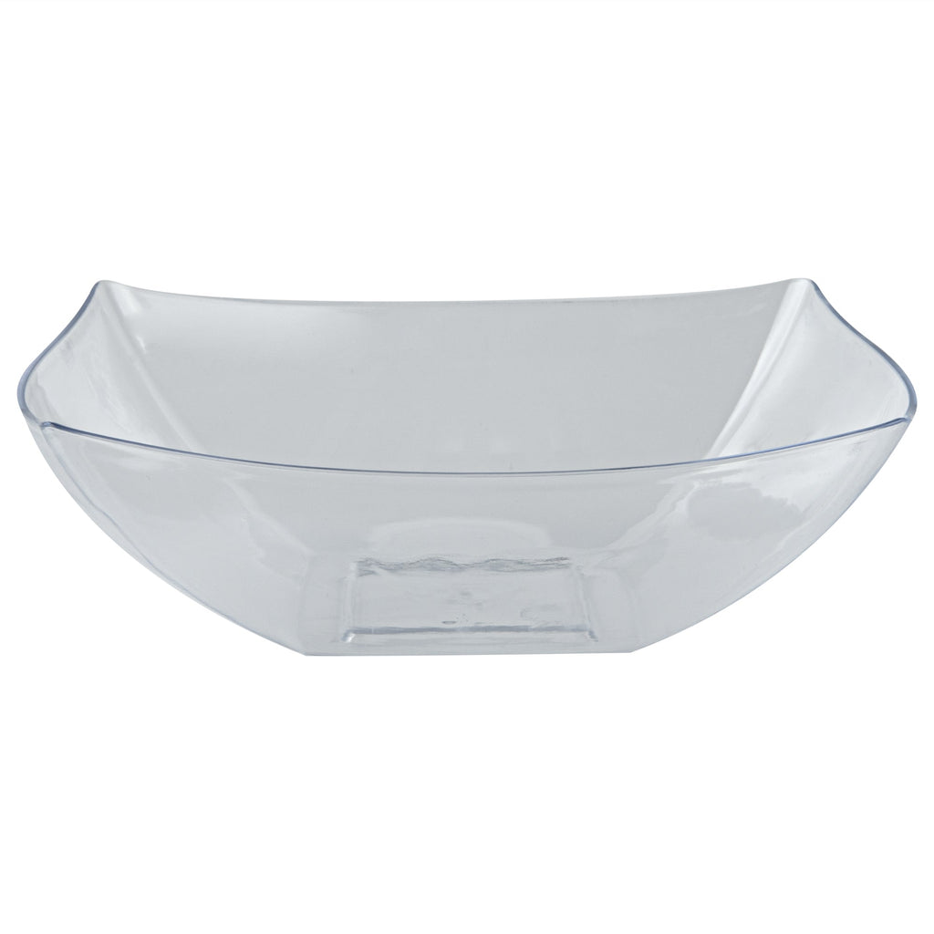 Moderna 32 oz Square Clear Plastic Bowl - 7 3/4" x 7 3/4" x 2 1/4" - 100 count box