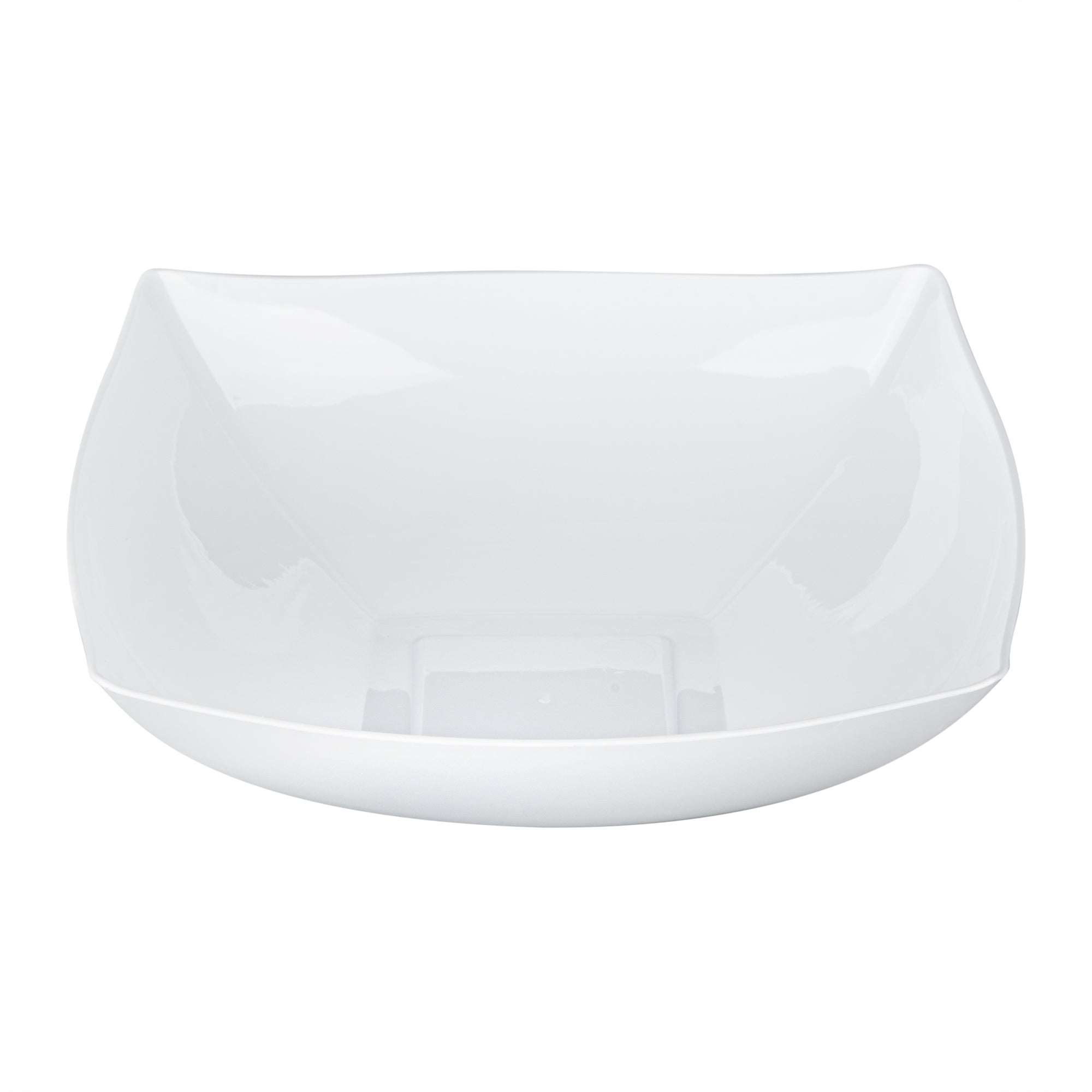 Moderna 32 oz Square White Plastic Bowl - 7 3/4" x 7 3/4" x 2 1/4" - 10 count box