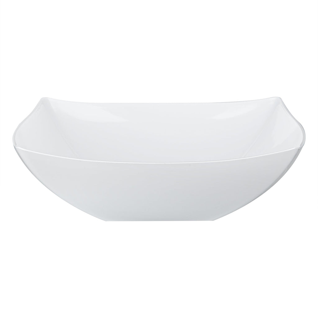 Moderna 32 oz Square White Plastic Bowl - 7 3/4" x 7 3/4" x 2 1/4" - 10 count box