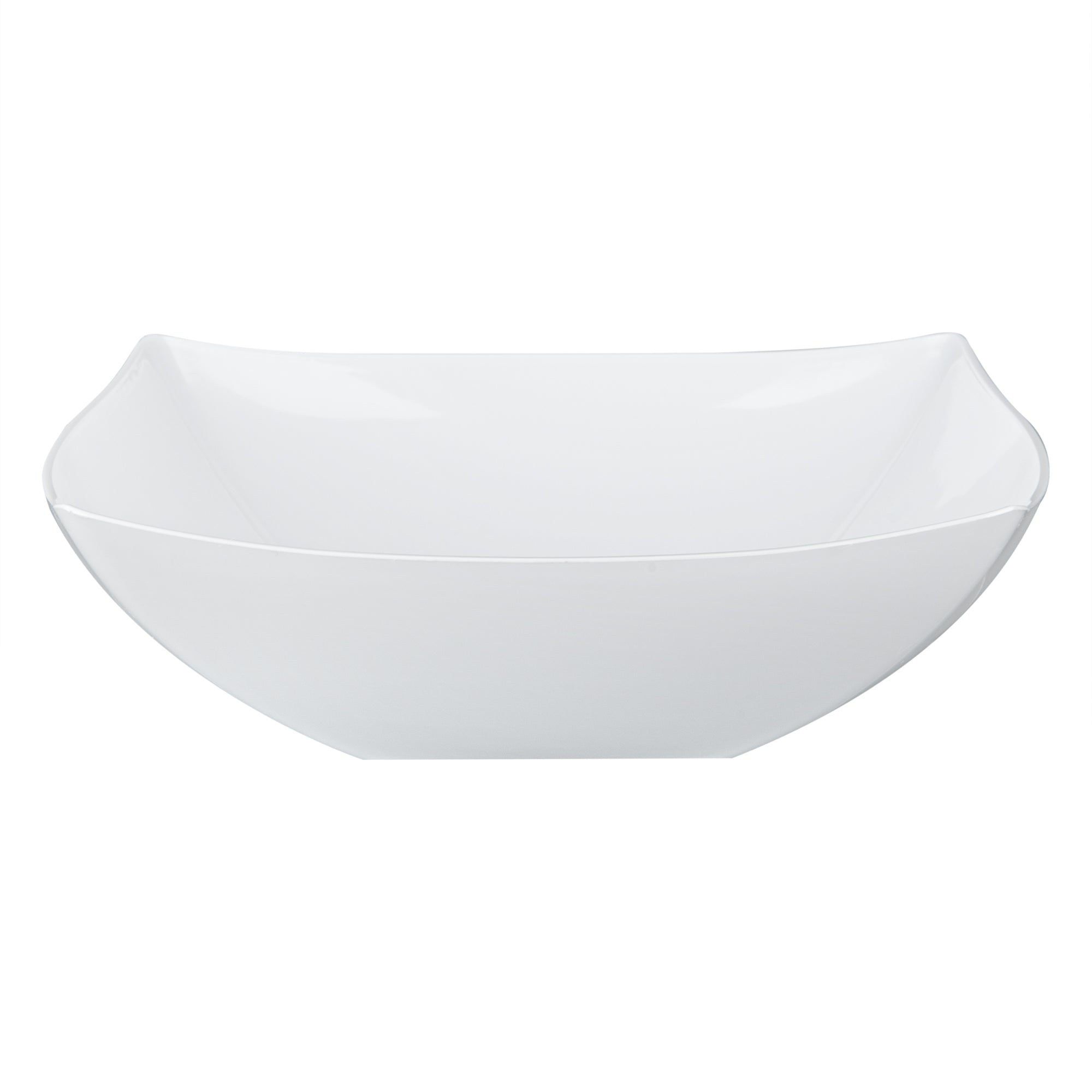 Moderna 32 oz Square White Plastic Bowl - 7 3/4" x 7 3/4" x 2 1/4" - 10 count box