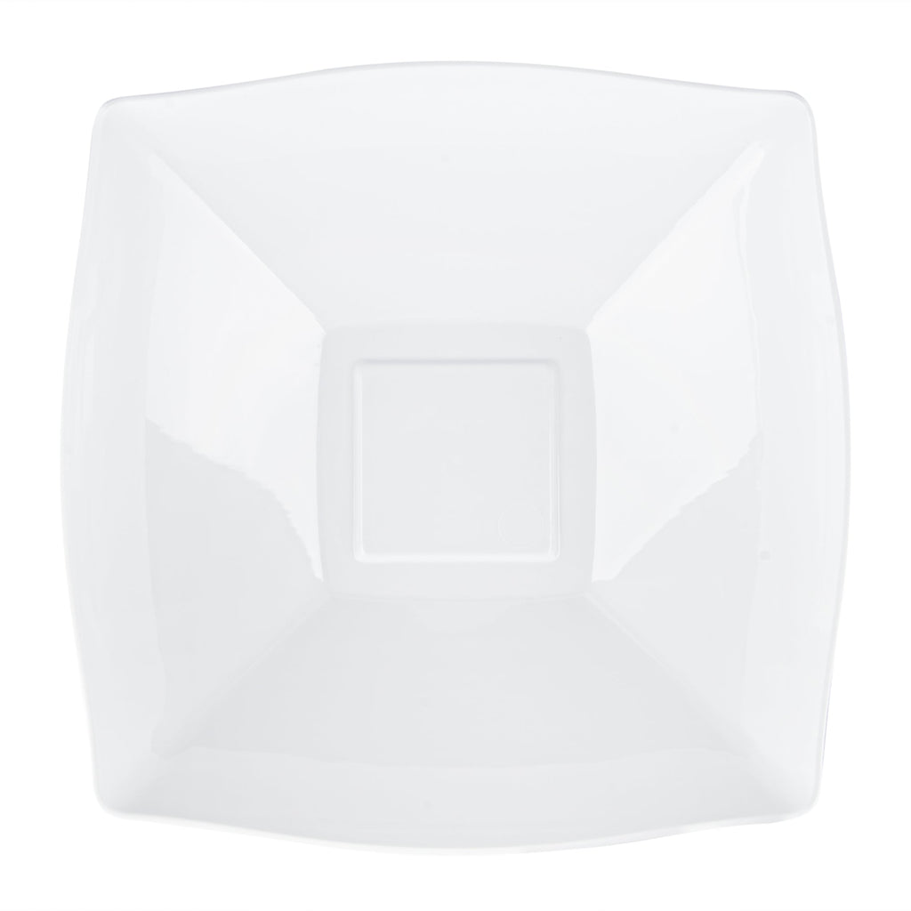 Moderna 32 oz Square White Plastic Bowl - 7 3/4" x 7 3/4" x 2 1/4" - 10 count box